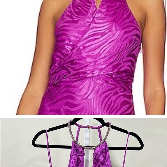 SAYLOR Vibrant Pink Halter Maxi Dress - Picture 2 of 5